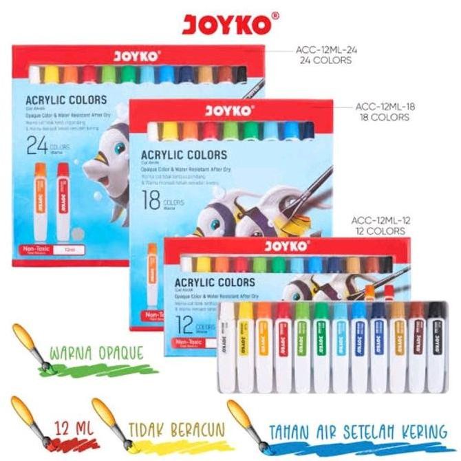 

TERBARU JOYKO ACRYLIC COLOR SET 12 18 24 WARNA CAT AKRILIK PROMO!