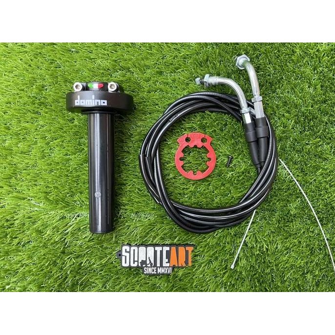 ASLI GAS SPONTAN DOMINO RACING 2 KABEL UNIVERSAL VESPA MATIC MOTOR DRAG AKSESORIS RACING