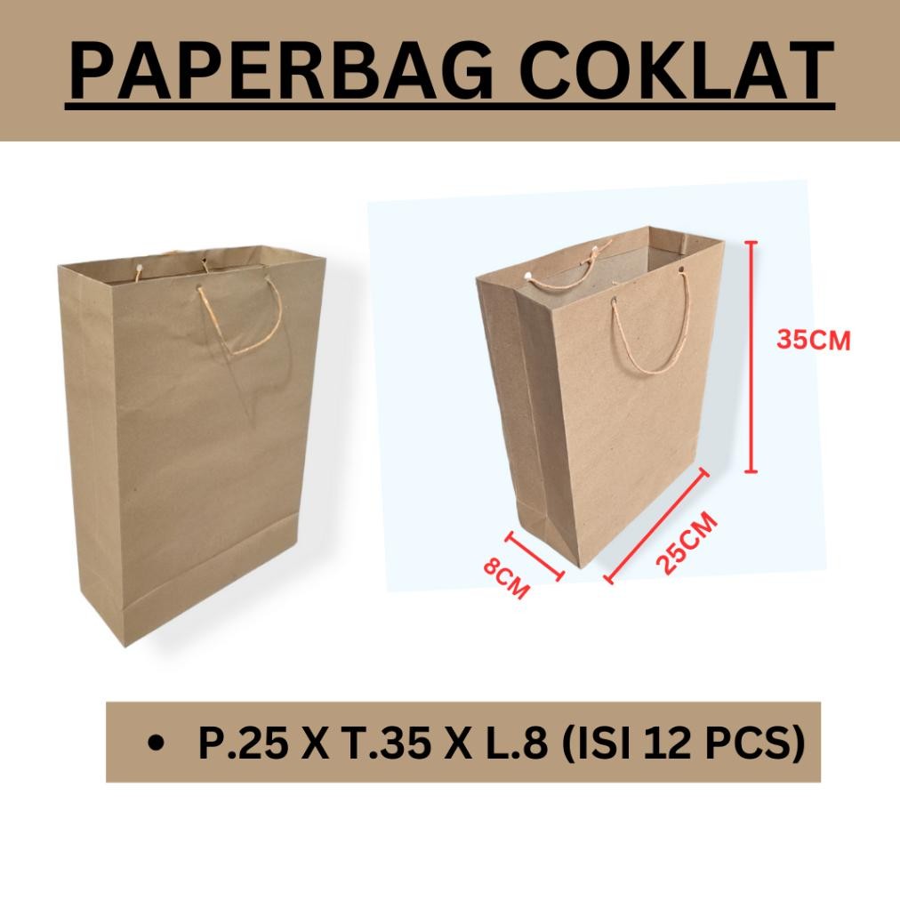 

fgh-56 wes-24 Paperbag Polos Coklat Uk 14x20 - 15x25 - 20x25 - 25x35 - 30x40, Paper Bag Batik / Paper Bag Buku, Paper Bag Folio, Tas Kertas, Tas Souvenir Terlaris Sale