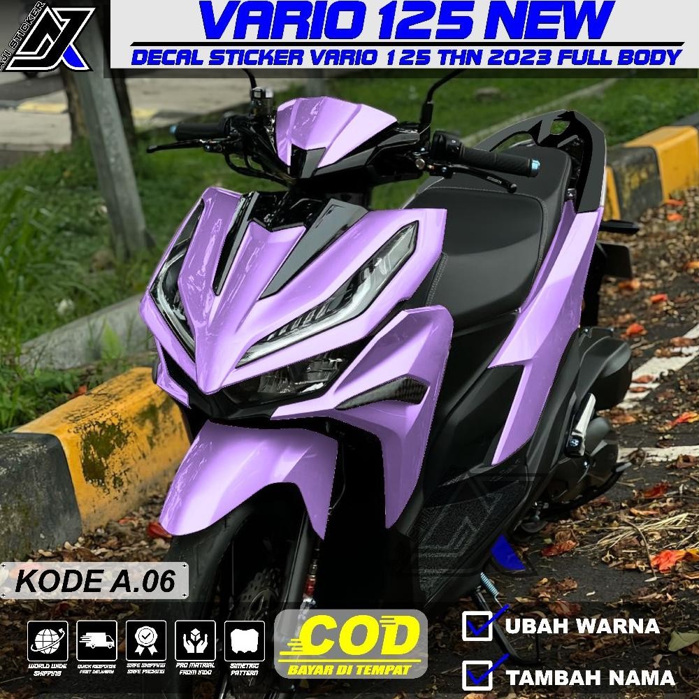 Decal VARIO 125 NEW Full body POLOS - Stiker VARIO NEW 125 Polos Variasi Warna - striping vario new 