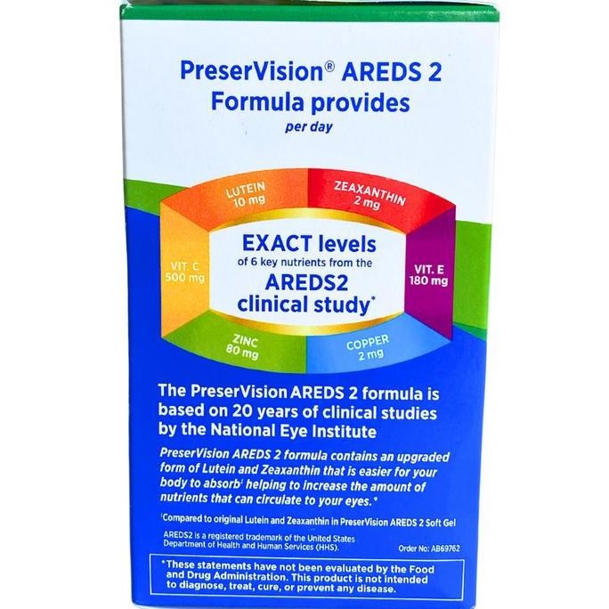 Bausch+Lomb Preser Vision Areds 2 Eye Vitamin Mata Mineral Supplement