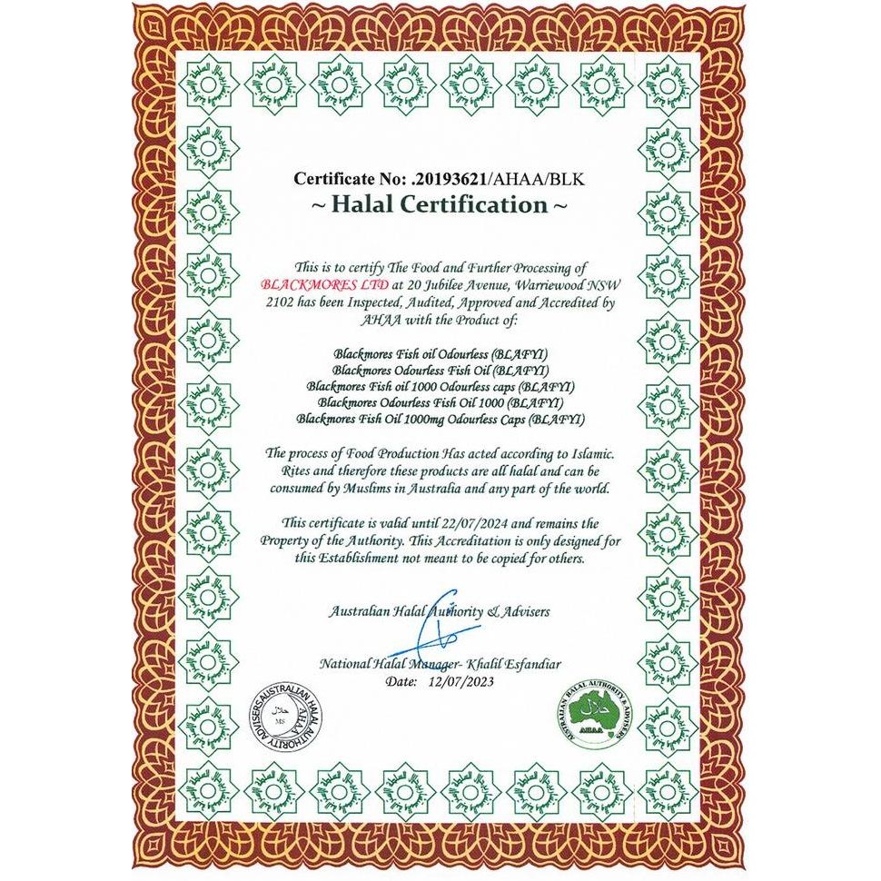 Blackmores Odourless 1000 Fish Oil 400 PCS