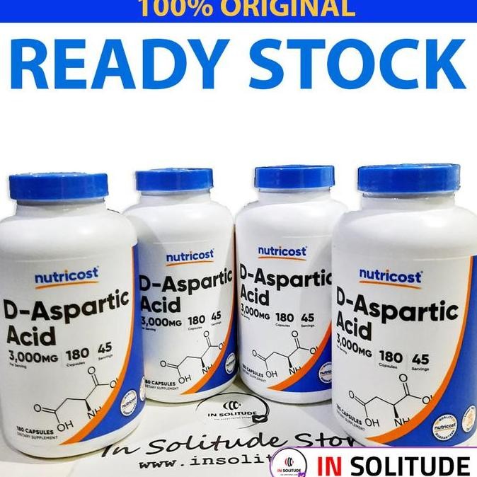Nutricost D-Aspartic Acid DAA 3000mg Per Serving 180 Capsule