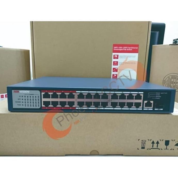 Hikvision Ds-3E0326P-E/M Poe Switch Hub 24+2 Resmi New Stok