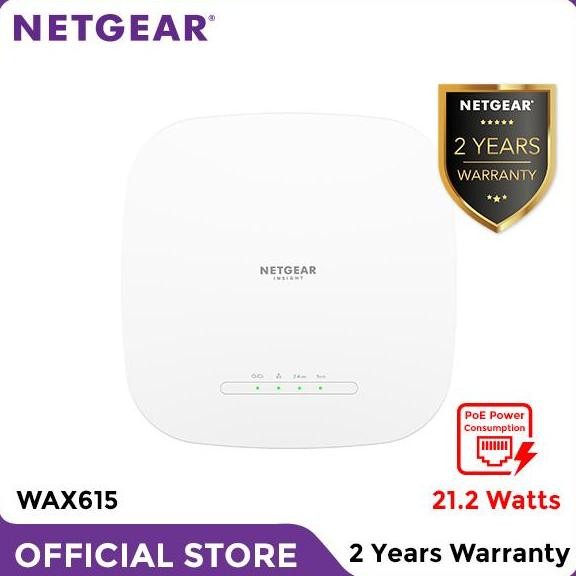 Netgear Wax615 Ax3000 Dual-Band Poe Multi-Gig Insight Managed Wifi 6 New Stok
