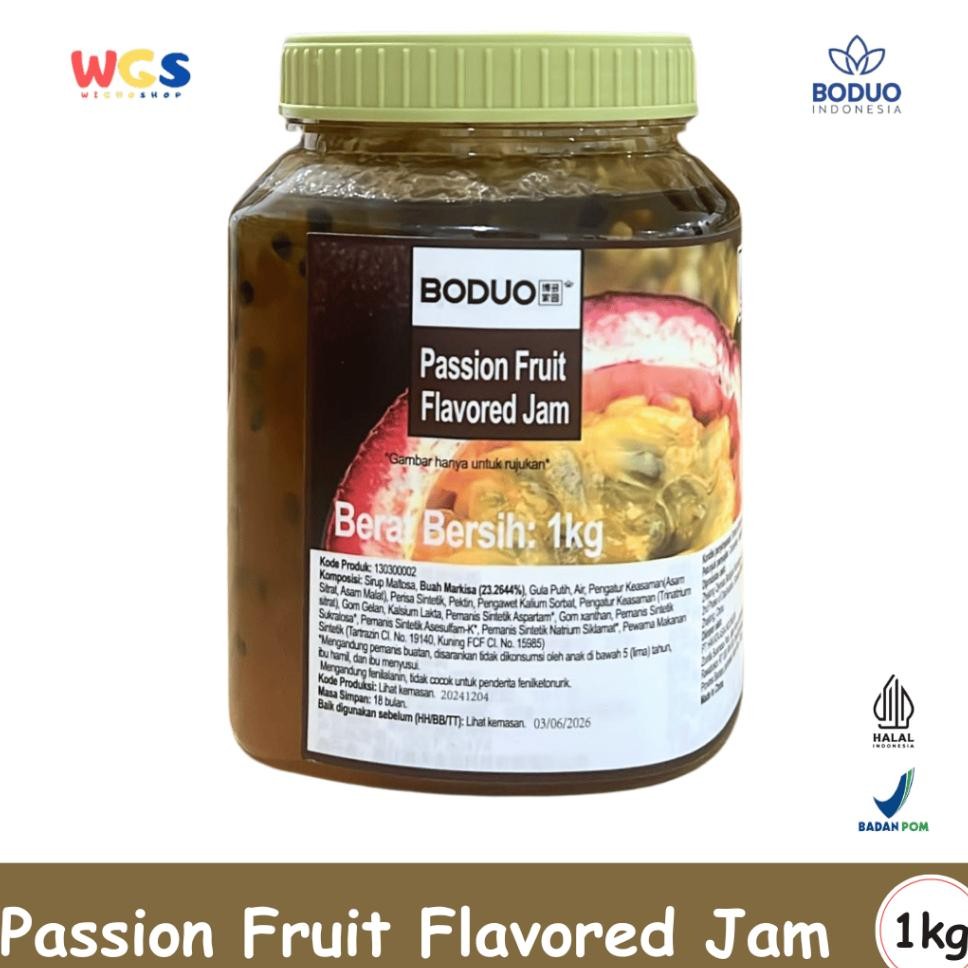 

Boduo Passion Fruit Flavored Jam 1Kg Selai Buah Markisa Segar Serbaguna
