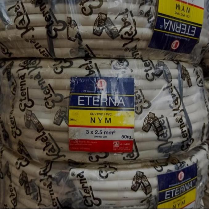 Kabel Eterna Nym 3X2,5/Kabel Listrik Eterna 3X2,5 Lidih Per Roll 50M