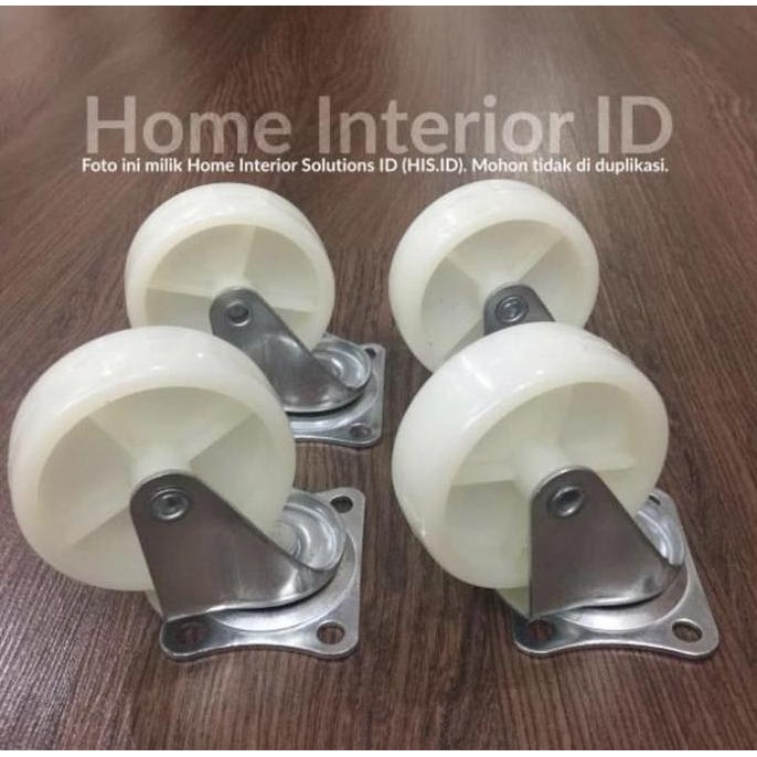 Tersedia Caster Roda Koper Etalase 3 Inch Nylon Hidup Putar | Roda Meja Rak Kaca