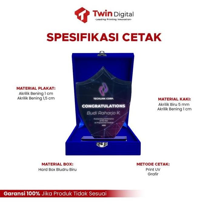 

Custom Plakat Akrilik Premium Piagam Penghargaan Tropi Wisuda - Plakat WP.42 ea