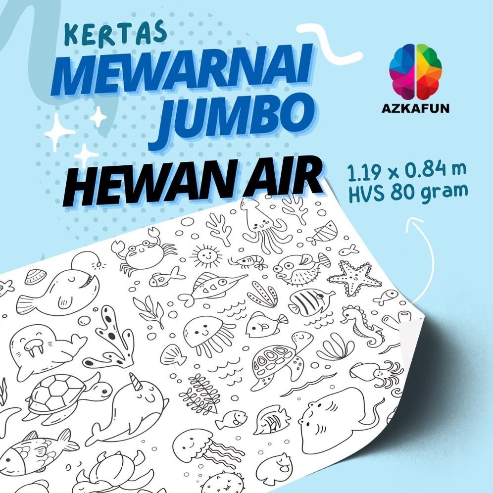 

Gd-5 Kertas Mewarnai Jumbo Hewan Di Air - Mewarnai Besar - Giant Coloring Page Gd-5