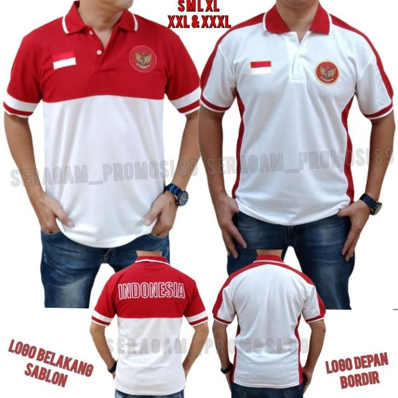 Kaos Kerah Merah Putih Indonesia / Kaos Kerah 17 Agustus Indonesia /
