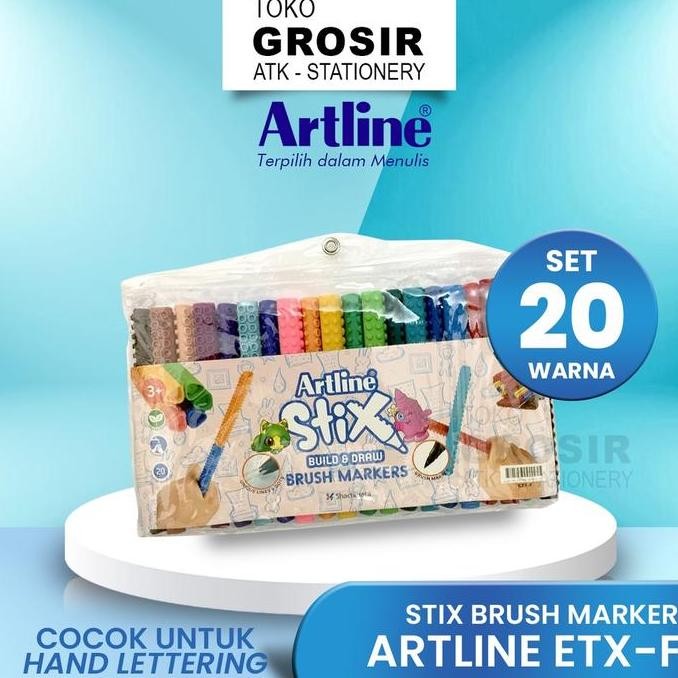 

Promo Artline Brush Pen Etx-F/20 | Kuas Spidol Kaligrafi Warna Brushpen Set