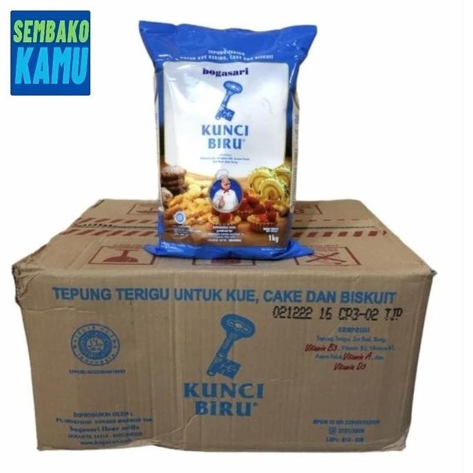 

Tepung Terigu Kunci Biru 1 Kg - 1 Dus Isi 12 pcs