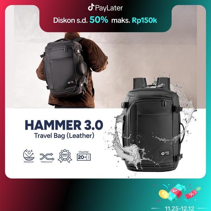 Tersedia Tas Travel Hammer Leather Pria 3in1 - Duffle Backpack Koper Fitness