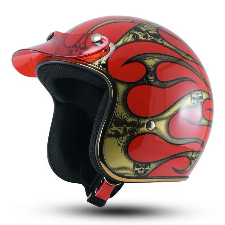 Helm Bogo Api Ghost Rider Vintage Pet Slim Head || Helm Bogo Api SNI Pet 3D
