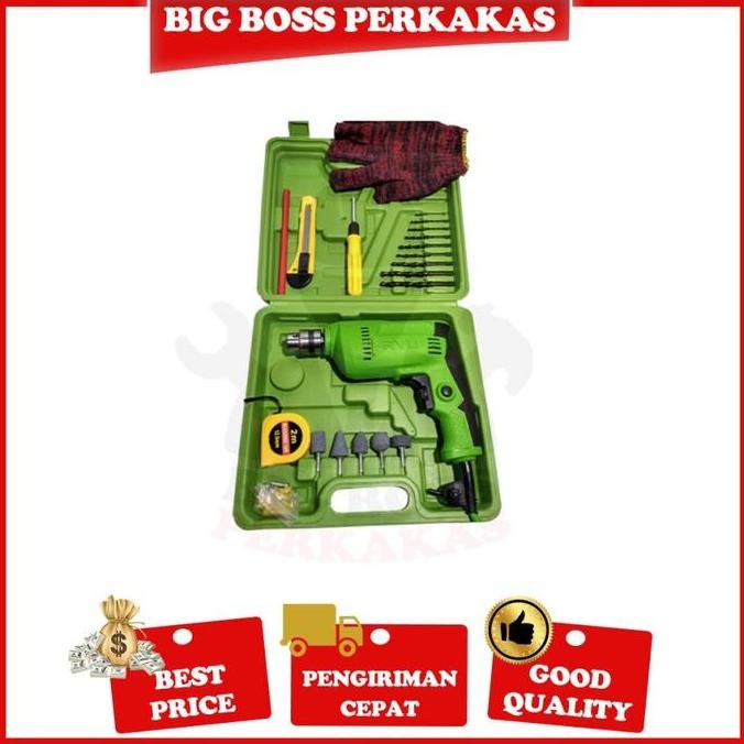 Tersedia TEKIRO RYU Mesin Bor Listrik 10mm Set Koper 22pcs RDR 10-3 REB Original