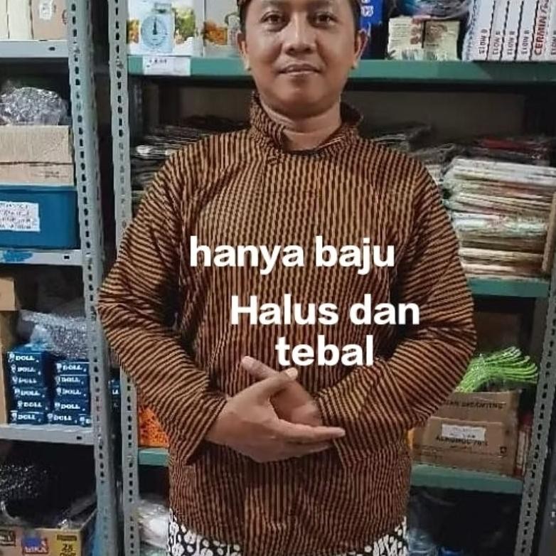 Baju Lurik Dewasa Pakaian Surjan Jawa Bahan Halus Laki2/ Perempuan