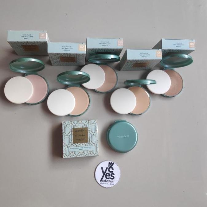 SIAP KIRIM WARDAH EXCLUSIVE TWO WAY CAKE REFILL + PUFF - BEDAK PADAT WAJAH ORI 01-05