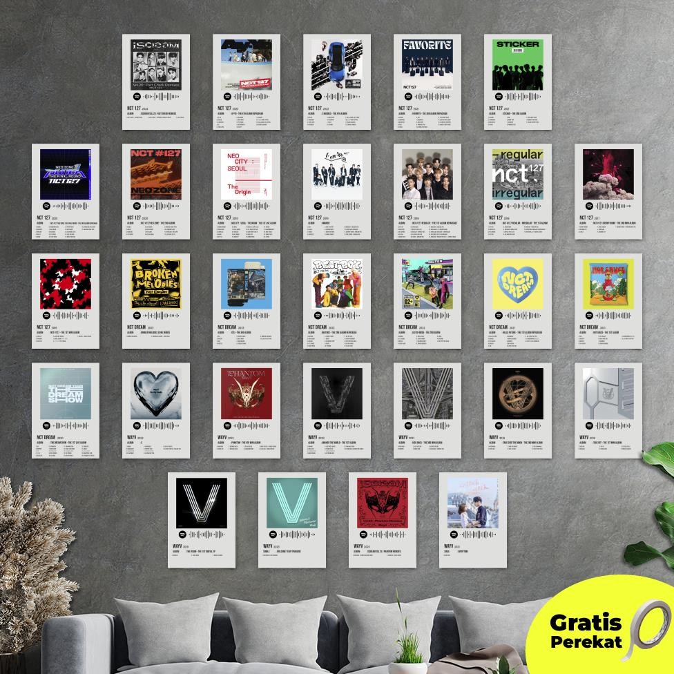 Poster Album Musik Kpop WayV Spotify - Album Lagu Kpop WayV NCT Dream NCT 127 A5 [ISI 30 LEMBAR]