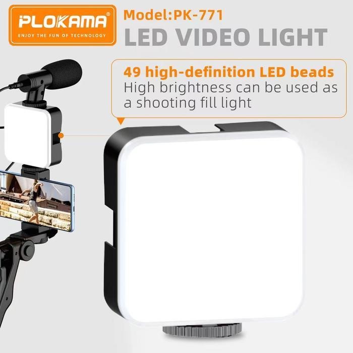 LTS Vlogging KIT Alat Vlog Hp Lengkap Youtuber Vloger Handphone 5 in 1 Item LED Video Light Phone Ho