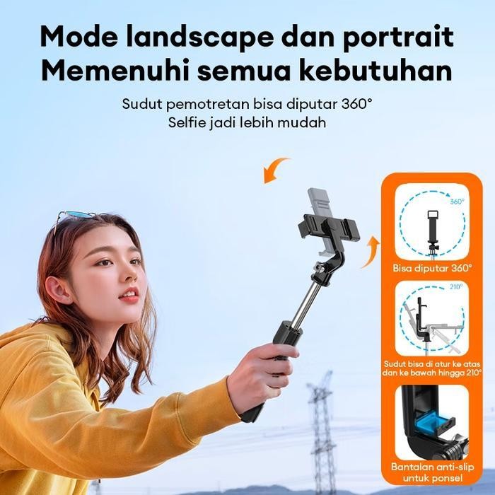 LTS garansi 10 tahunTripod Bluetooth Remote Selfie Sticks Tongsis Tripod Bluetooth Kamera HP DSLR Fo