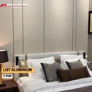 List Aluminium dekorasi wallboard 3 warna Rose Gold, Black dan Gold murah