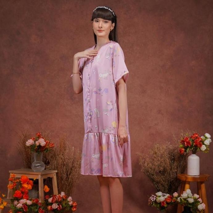 baru Oriana Homewear Midi Dress Pillow Silk Collection