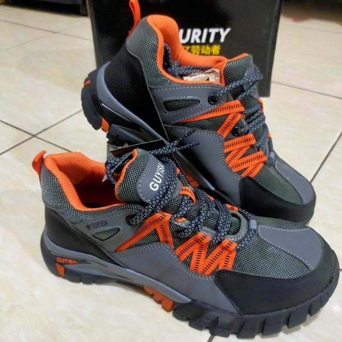 new  sepatu safety sporty GUYISA GREY 110 ujung besi import pria wanita