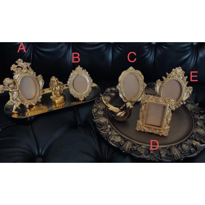 ready stock  Frame Foto Bingkai Foto Classic Vintage Bingkai Emas Mini Gold Frame