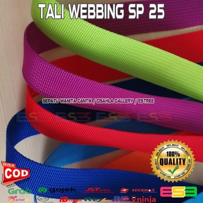 new  Tali webbing Hijau Army/ Tali Webing 2.5 cm Tebal Kuat/Bisban