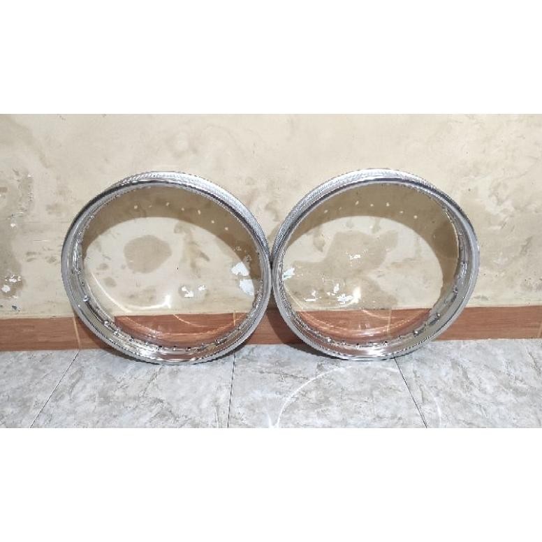 VELG PELEK DID BESI CHROME SEPASANG RING 17 215 250 BEKAS SECOND ORIGINAL COPOTAN