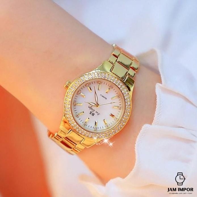 new  Jam Tangan Wanita BS Bee Sister New Gold Watch Women Crystal