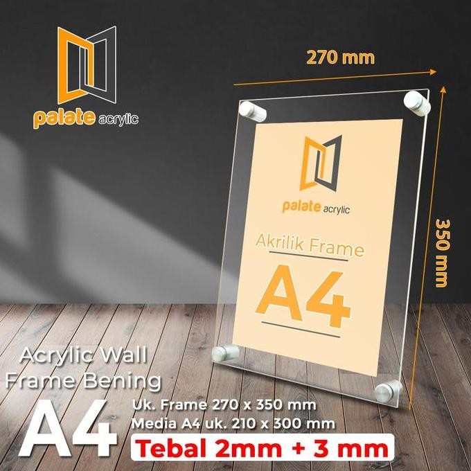 

ready stock !!! Acrylic / Akrilik Frame Poster/Wall Display Ukuran A4 2mm + 3mm clear