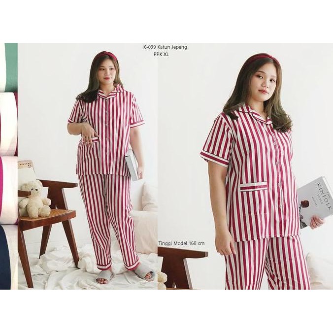 baru Baju Tidur Katun Jepang GREET Model : K-039 / PP Kerah XL