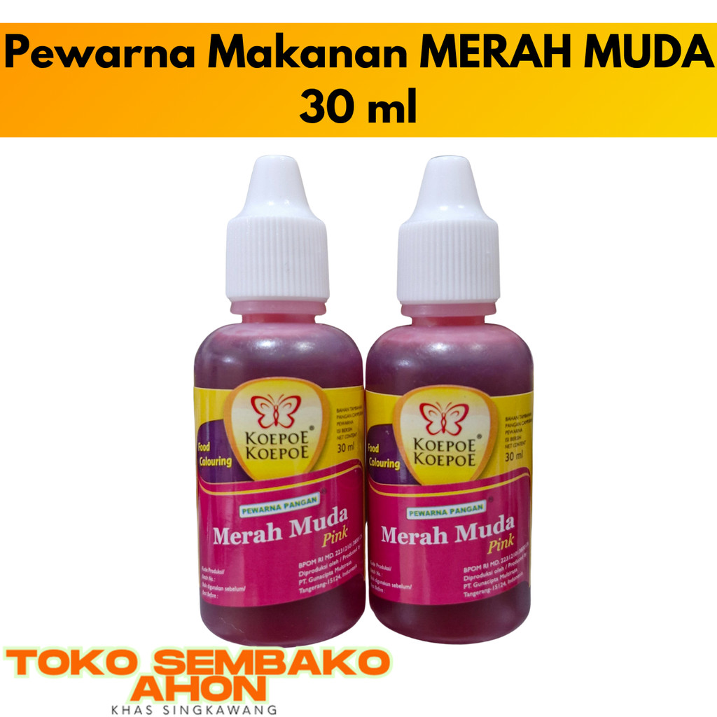 

Koepoe Koepoe Pewarna Makanan MERAH MUDA / MERAH ROSE 30ml / Pewarna Makanan Pink / Koepoe Koepoe Food Coloring Red Pink