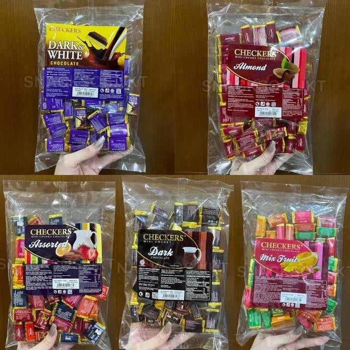 CHECKERS MINI CHUNKY CHOCOLATE DARK CHOCOLATE / MIX FRUIT / DARK&WHITE / ALMOND / ASSORTED