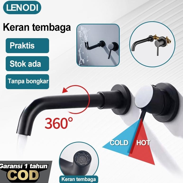 Kran Dinding Bahan Kuningan Kran Kamar Mandi Keran Wastafel Dinding Keran Panas Dingin Kran Air Wast