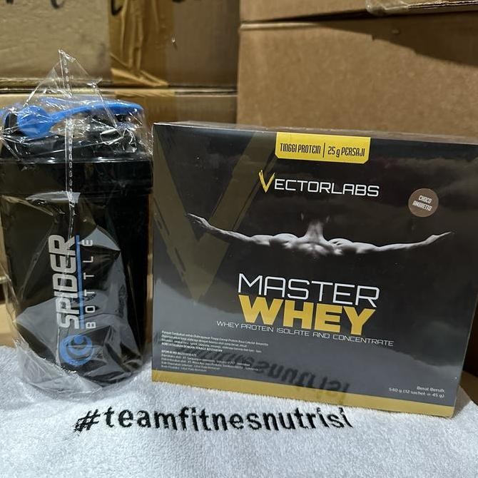 [mochstore] New master whey 12 sachet vectorlabs suplemen fitness susu gym otot