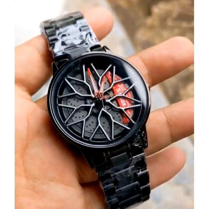 Jam Tangan Velg Mobil Racing Berputar Skmei 1990D Spinning Wheel Rim