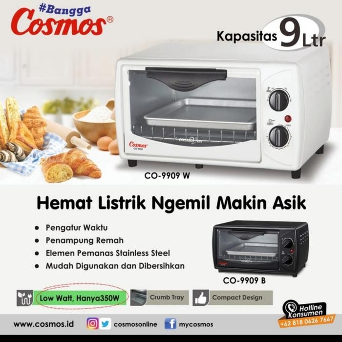 Oven Cosmos CO9909 / Oven Listrik Cosmos CO-9909 Low Watt 9L
