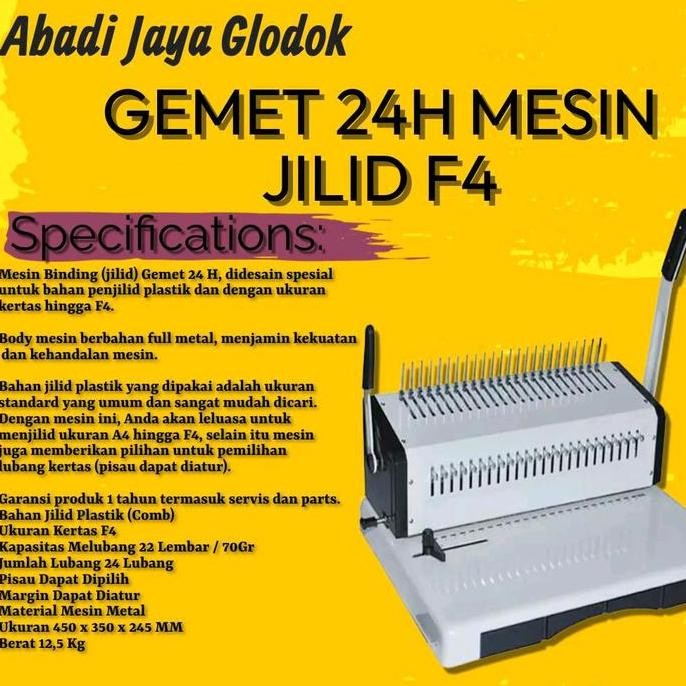 

Promo GEMET 24H MESIN JILID F4 COD