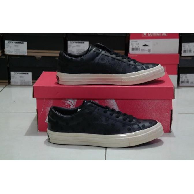 Converse Original One Star 74 Ox Black Leather 155716C Sepatu Kulit (Best Quality)
