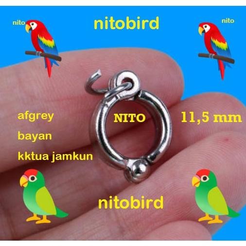 ring borgol 11,5mm afgrey nuri bayan kakatua jamkun ring kaki burung parrot parkit australia 1,15cm 
