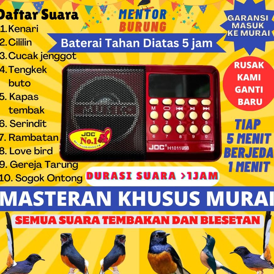 Speaker Mp3 Masteran Khusus Burung Murai Batu Air Hutan Medan Lampung Nias Jawa Kicau DiM