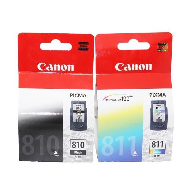 Cartridge Canon 810 811 Original 1 Set Black Color Tinta Printer New Stok