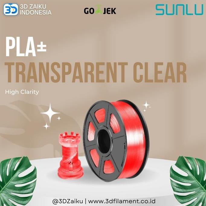 

SUNLU 3D Printer Filament PLA+ Transparent Clear High Clarity LJ