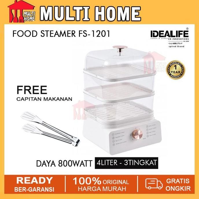 Idealife Food Steamer Idealife / Pengkukus Makanan FS-1201 (3 Layer)
