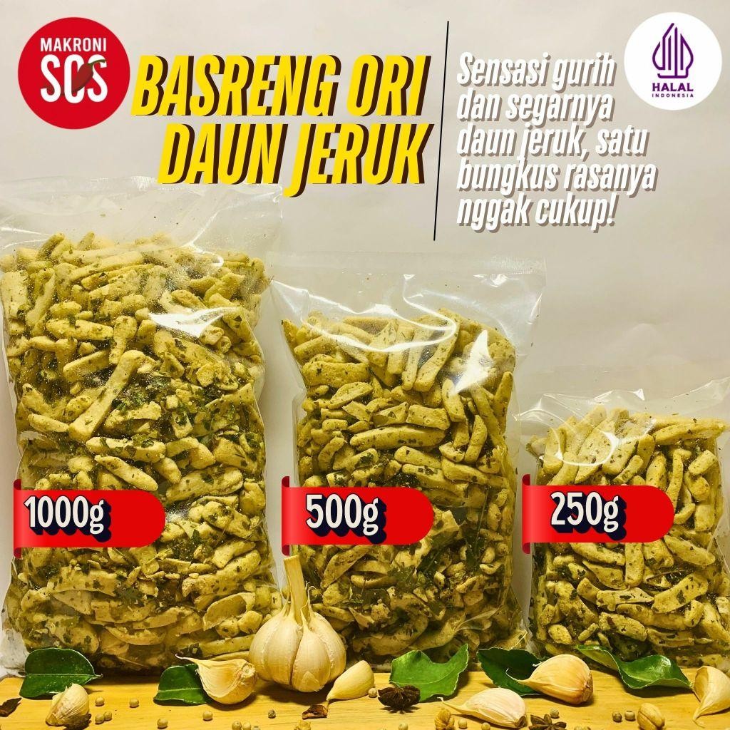 

250Gr Basreng Ikan Original Daun Jeruk Makaroni Sos Gurih Nampol Berkualitas
