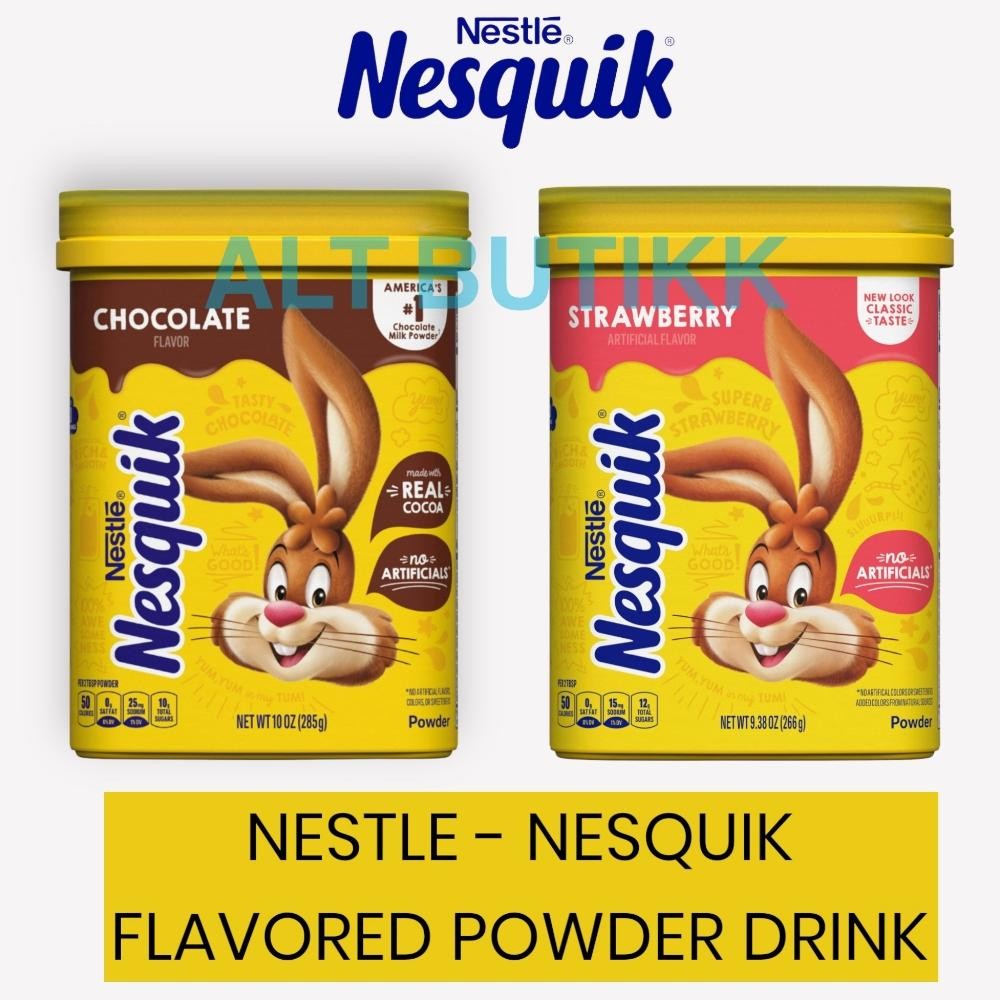 

READY STOCK NESTLE NESQUIK POWDER | CHOCOLATE - STRAWBERRY FLAVORED DRINK | NESQUICK USA
