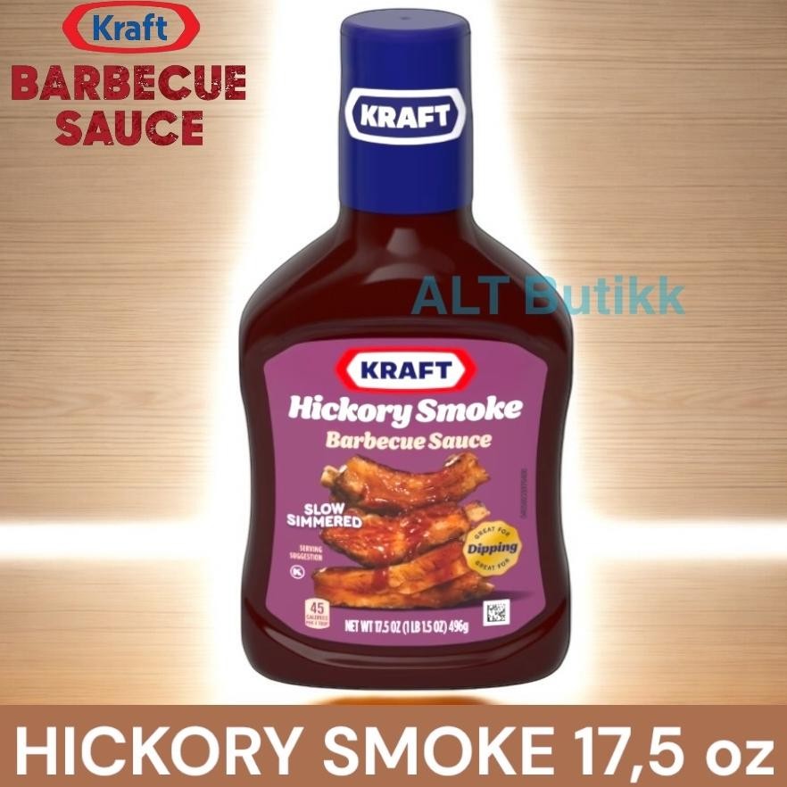 

READY STOCK KRAFT BBQ SAUCE HICKORY SMOKE 17,5 oz | SAUS BARBECUE 496 gram | PRODUCT OF USA